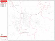 Rapid City <br /> Wall Map <br /> Zip Code <br /> Red Line Style 2024 Map