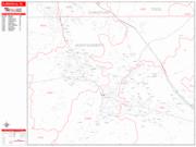Clarksville <br /> Wall Map <br /> Zip Code <br /> Red Line Style 2024 Map