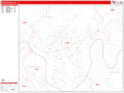 Hendersonville <br /> Wall Map <br /> Zip Code <br /> Red Line Style 2024 Map