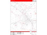 Johnson City <br /> Wall Map <br /> Zip Code <br /> Red Line Style 2024 Map