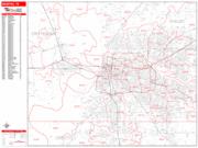 Memphis <br /> Wall Map <br /> Zip Code <br /> Red Line Style 2024 Map