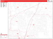 Allen <br /> Wall Map <br /> Zip Code <br /> Red Line Style 2024 Map