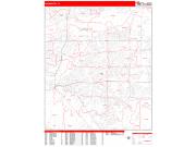 Arlington <br /> Wall Map <br /> Zip Code <br /> Red Line Style 2024 Map