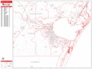 Corpus Christi <br /> Wall Map <br /> Zip Code <br /> Red Line Style 2024 Map
