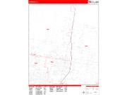Edinburg <br /> Wall Map <br /> Zip Code <br /> Red Line Style 2024 Map