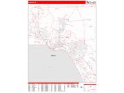 El Paso <br /> Wall Map <br /> Zip Code <br /> Red Line Style 2024 Map