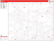 Frisco <br /> Wall Map <br /> Zip Code <br /> Red Line Style 2024 Map