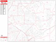 Garland <br /> Wall Map <br /> Zip Code <br /> Red Line Style 2024 Map
