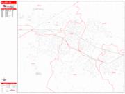 Killeen <br /> Wall Map <br /> Zip Code <br /> Red Line Style 2024 Map