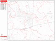 Longview <br /> Wall Map <br /> Zip Code <br /> Red Line Style 2024 Map