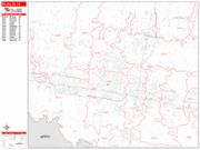 McAllen <br /> Wall Map <br /> Zip Code <br /> Red Line Style 2024 Map