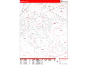 Missouri City <br /> Wall Map <br /> Zip Code <br /> Red Line Style 2024 Map
