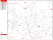 Round Rock <br /> Wall Map <br /> Zip Code <br /> Red Line Style 2024 Map