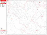 Burke <br /> Wall Map <br /> Zip Code <br /> Red Line Style 2024 Map
