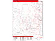 Portsmouth <br /> Wall Map <br /> Zip Code <br /> Red Line Style 2024 Map