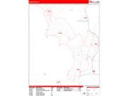 Burlington <br /> Wall Map <br /> Zip Code <br /> Red Line Style 2024 Map