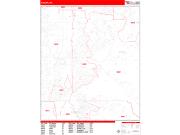 Auburn <br /> Wall Map <br /> Zip Code <br /> Red Line Style 2024 Map