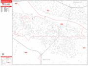 Kennewick <br /> Wall Map <br /> Zip Code <br /> Red Line Style 2024 Map