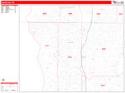 Shoreline <br /> Wall Map <br /> Zip Code <br /> Red Line Style 2024 Map