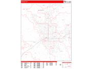 Spokane <br /> Wall Map <br /> Zip Code <br /> Red Line Style 2024 Map