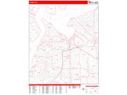 Tacoma <br /> Wall Map <br /> Zip Code <br /> Red Line Style 2024 Map