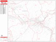 Charleston <br /> Wall Map <br /> Zip Code <br /> Red Line Style 2024 Map