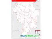 Clarke County, AL <br /> Wall Map <br /> Zip Code <br /> Red Line Style 2024 Map
