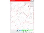 Covington County, AL <br /> Wall Map <br /> Zip Code <br /> Red Line Style 2024 Map