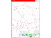 Dale County, AL <br /> Wall Map <br /> Zip Code <br /> Red Line Style 2024 Map