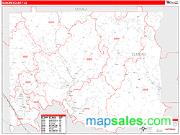 Elmore County, AL <br /> Wall Map <br /> Zip Code <br /> Red Line Style 2024 Map