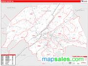 Etowah County, AL <br /> Wall Map <br /> Zip Code <br /> Red Line Style 2024 Map