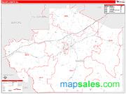 Macon County, AL <br /> Wall Map <br /> Zip Code <br /> Red Line Style 2024 Map