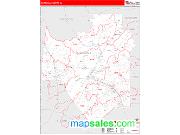 Marshall County, AL <br /> Wall Map <br /> Zip Code <br /> Red Line Style 2024 Map