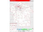Montgomery County, AL <br /> Wall Map <br /> Zip Code <br /> Red Line Style 2024 Map