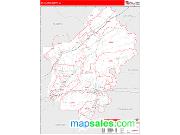 St. Clair County, AL <br /> Wall Map <br /> Zip Code <br /> Red Line Style 2024 Map