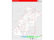Talladega County, AL <br /> Wall Map <br /> Zip Code <br /> Red Line Style 2024 Map