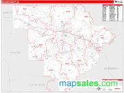 Walker County, AL <br /> Wall Map <br /> Zip Code <br /> Red Line Style 2024 Map
