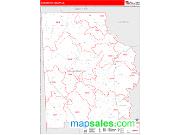 Washington County, AL <br /> Wall Map <br /> Zip Code <br /> Red Line Style 2024 Map