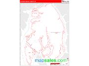 Ketchikan Gateway County, AK <br /> Wall Map <br /> Zip Code <br /> Red Line Style 2024 Map