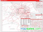 Maricopa County, AZ <br /> Wall Map <br /> Zip Code <br /> Red Line Style 2024 Map