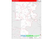 Crittenden County, AR <br /> Wall Map <br /> Zip Code <br /> Red Line Style 2024 Map