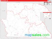 Dallas County, AR <br /> Wall Map <br /> Zip Code <br /> Red Line Style 2024 Map
