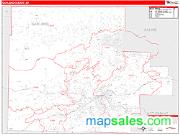 Garland County, AR <br /> Wall Map <br /> Zip Code <br /> Red Line Style 2024 Map