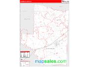 Hempstead County, AR <br /> Wall Map <br /> Zip Code <br /> Red Line Style 2024 Map