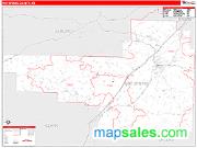 Hot Spring County, AR <br /> Wall Map <br /> Zip Code <br /> Red Line Style 2024 Map