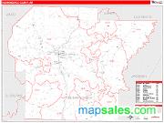 Independence County, AR <br /> Wall Map <br /> Zip Code <br /> Red Line Style 2024 Map