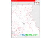 Marion County, AR <br /> Wall Map <br /> Zip Code <br /> Red Line Style 2024 Map
