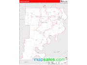 Phillips County, AR <br /> Wall Map <br /> Zip Code <br /> Red Line Style 2024 Map