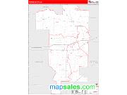 Prairie County, AR <br /> Wall Map <br /> Zip Code <br /> Red Line Style 2024 Map