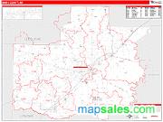 White County, AR <br /> Wall Map <br /> Zip Code <br /> Red Line Style 2024 Map
